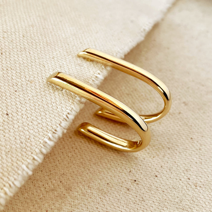 Mondsee 18k Gold Filled J Hoop Earrings | 18k Gold Filled Jewelry