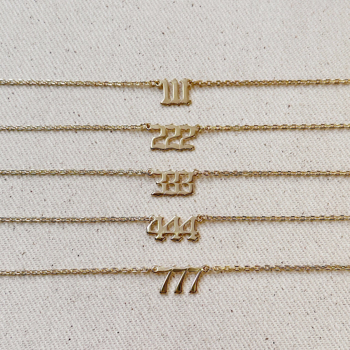 Mondsee 18k Gold Filled Angel Number Necklace | 18k Gold Filled Jewelry