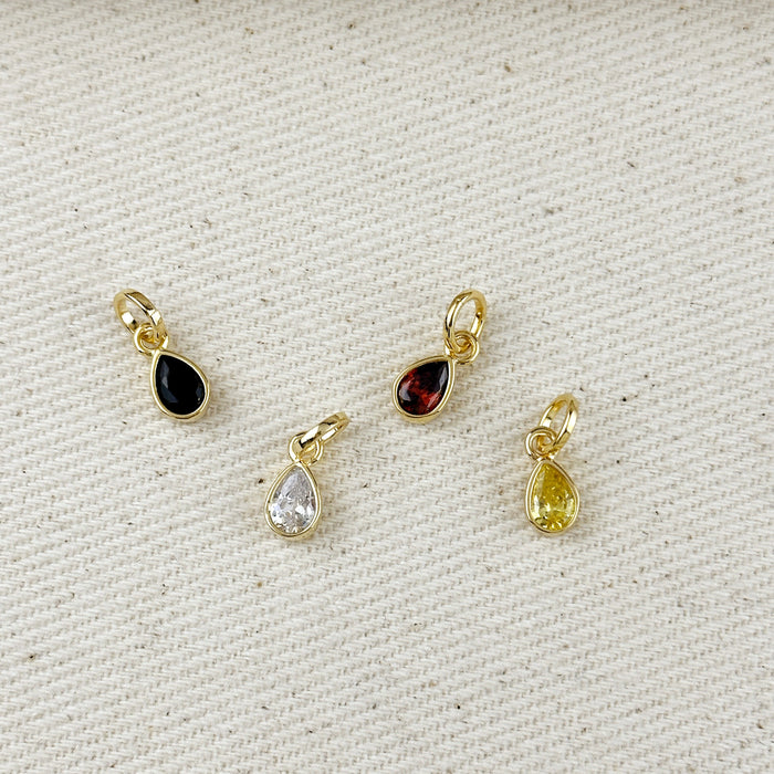 Mondsee 18k Gold Filled Birthstone Bezel Drop Charm | 18k Gold Filled Jewelry