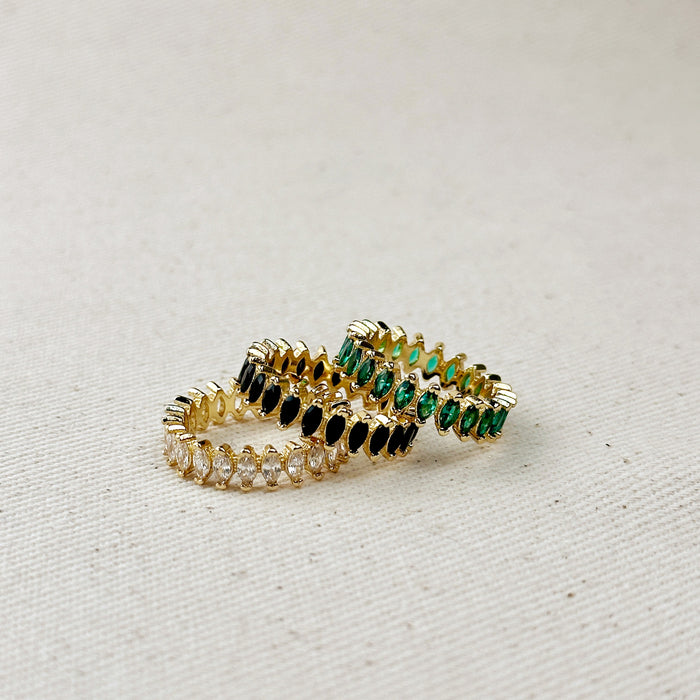 Mondsee 18k Gold Filled Marquise Eternity Band Ring | 18k Gold Filled Jewelry