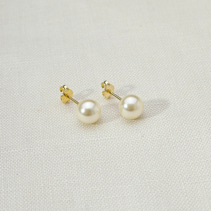 Mondsee 18k Gold Filled 6mm Classic Pearl Stud | 18k Gold Filled Jewelry
