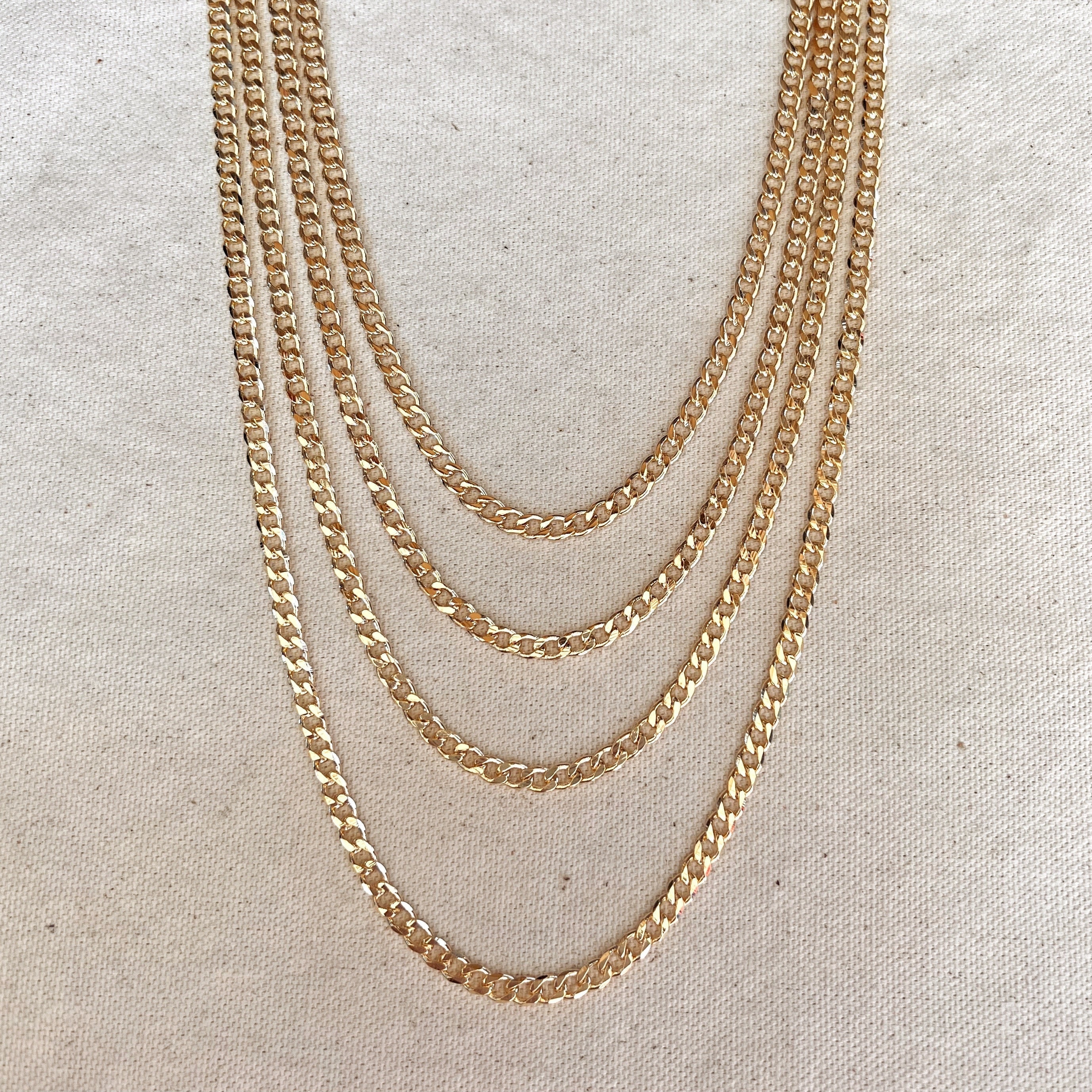 18k gold-filled Miami Cuban chain, one of four chain link styles compared in this guide