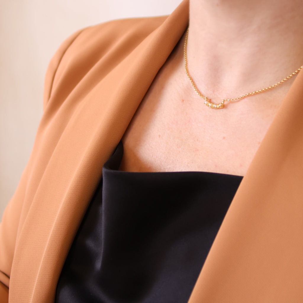 Mondsee 18k Gold Filled Fresh Water Pearl Bar Necklace | 18k Gold Filled Jewelry