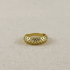 18k Gold Filled Pave Set CZ Dome Ring