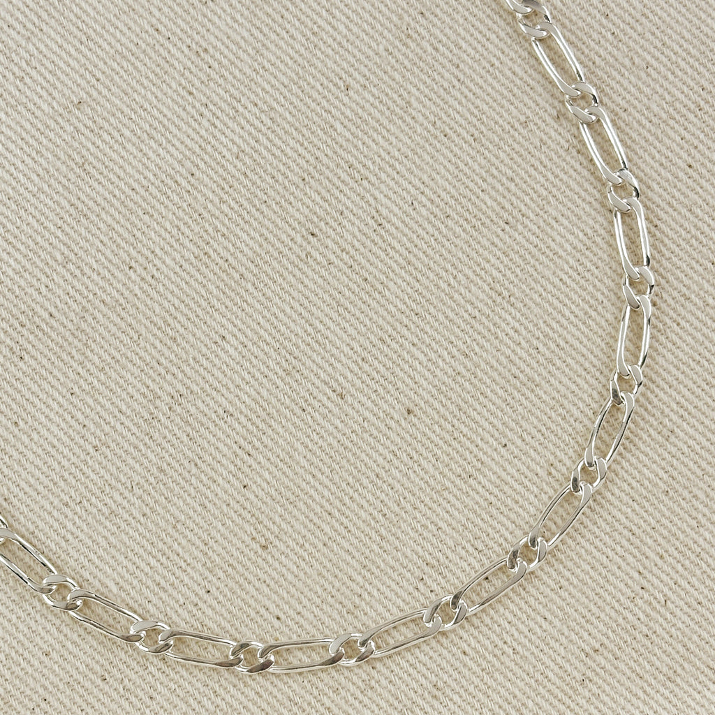 Mondsee Sterling Silver Figaro 1x1 Chain - 4.7mm | 18k Gold Filled Jewelry