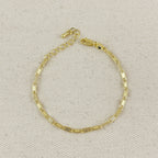Mondsee 18K Gold Filled Textured Bar Link Bracelet | 18k Gold Filled Jewelry