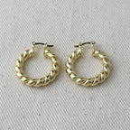 Mondsee 18k Gold Filled Twisted Tube Croissant Hoop Earrings | 18k Gold Filled Jewelry
