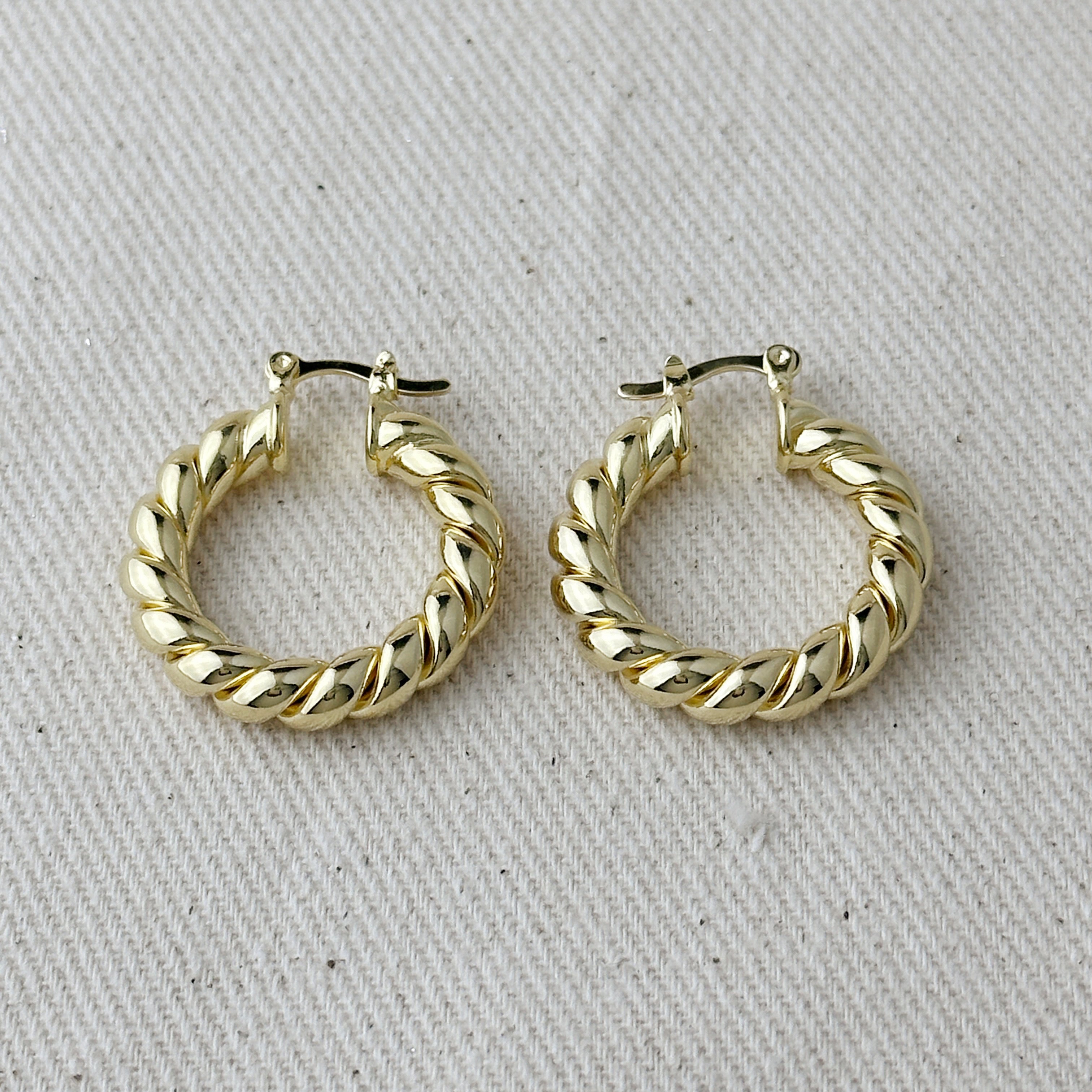 Mondsee 18k Gold Filled Twisted Tube Croissant Hoop Earrings | 18k Gold Filled Jewelry