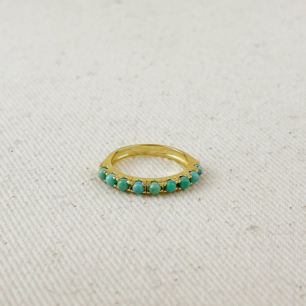 Mondsee 18K Gold Filled Natural Turquoise Band Ring | 18k Gold Filled Jewelry
