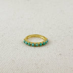 Mondsee 18K Gold Filled Natural Turquoise Band Ring | 18k Gold Filled Jewelry