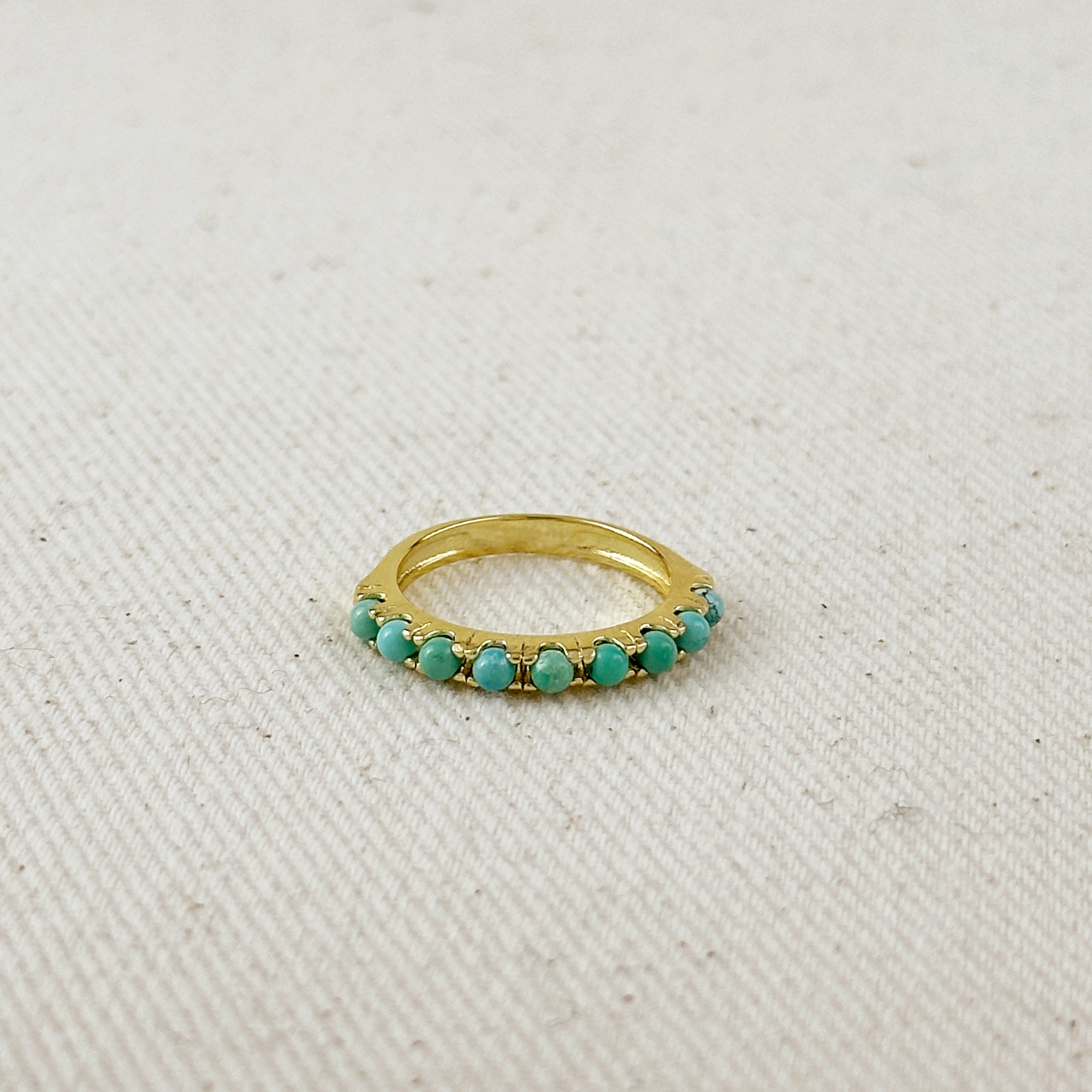 Mondsee 18K Gold Filled Natural Turquoise Band Ring | 18k Gold Filled Jewelry
