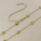 18k Gold Filled Flower CZ Belly Chain