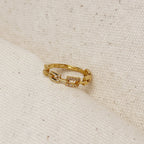 Mondsee 18k Gold Filled Chain Link CZ Ring | 18k Gold Filled Jewelry