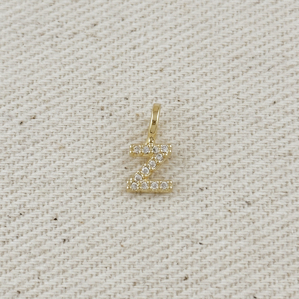 18k Gold filled Micro CZ Initial Letter Charm – Z
