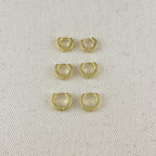 18k Gold Filled CZ Line Clicker Hoop Earrings
