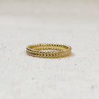 Mondsee 18k Gold Filled Double Beaded Band Ring | 18k Gold Filled Jewelry