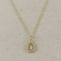 18k Gold Filled Floating CZ Drop Necklace