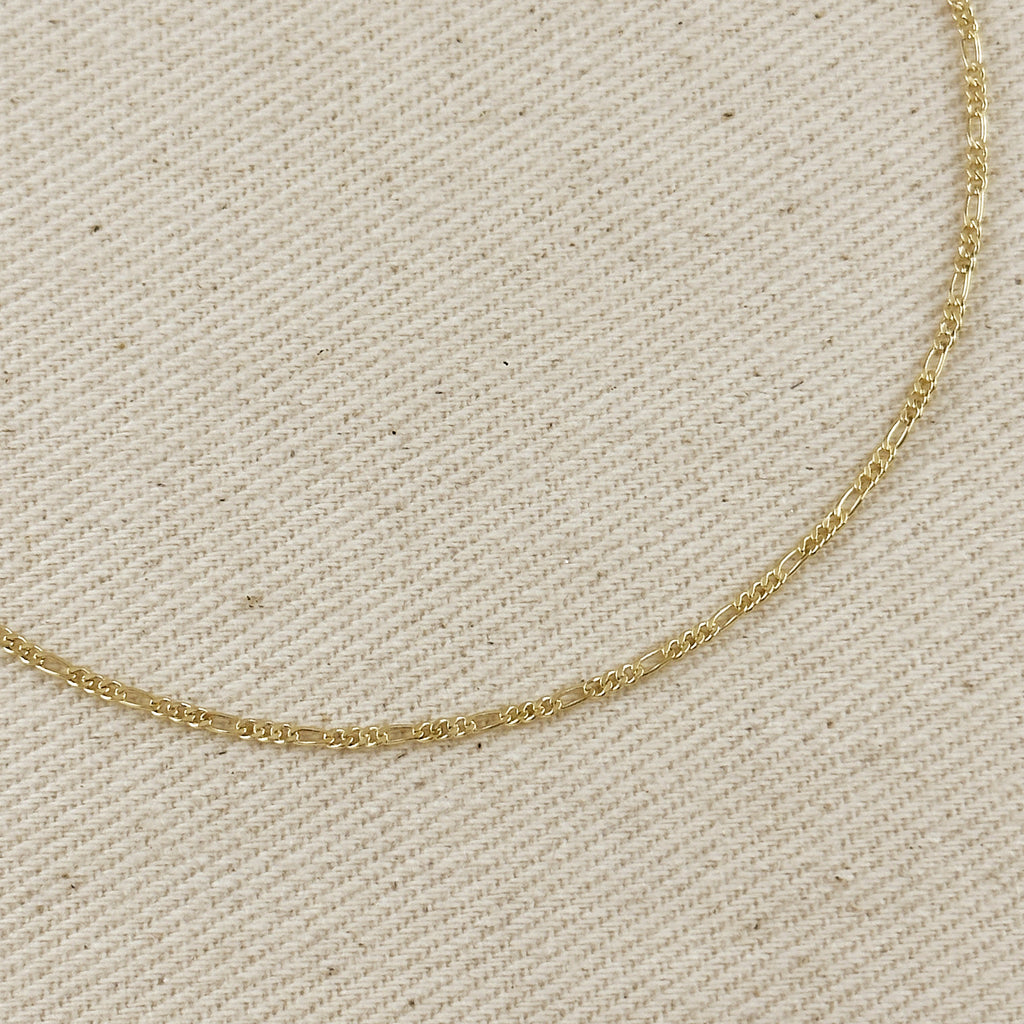 Mondsee 18k Gold Filled 1.5mm Figaro Chain Anklet | 18k Gold Filled Jewelry