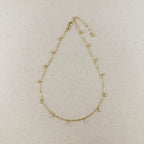 Mondsee 18K Gold Filled Paperclip Chain with Bezel CZ Drops Necklace | 18k Gold Filled Jewelry