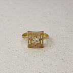 18k Gold Filled CZ Princess Cut Squared Top Ring
