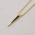Mondsee 18k Gold Filled Black CZ Spear Necklace | 18k Gold Filled Jewelry