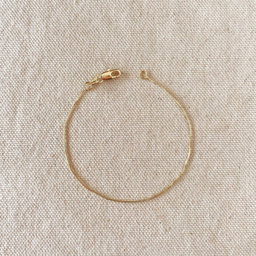 Mondsee 18k Gold Filled 0.5mm Box Chain Bracelet | 18k Gold Filled Jewelry