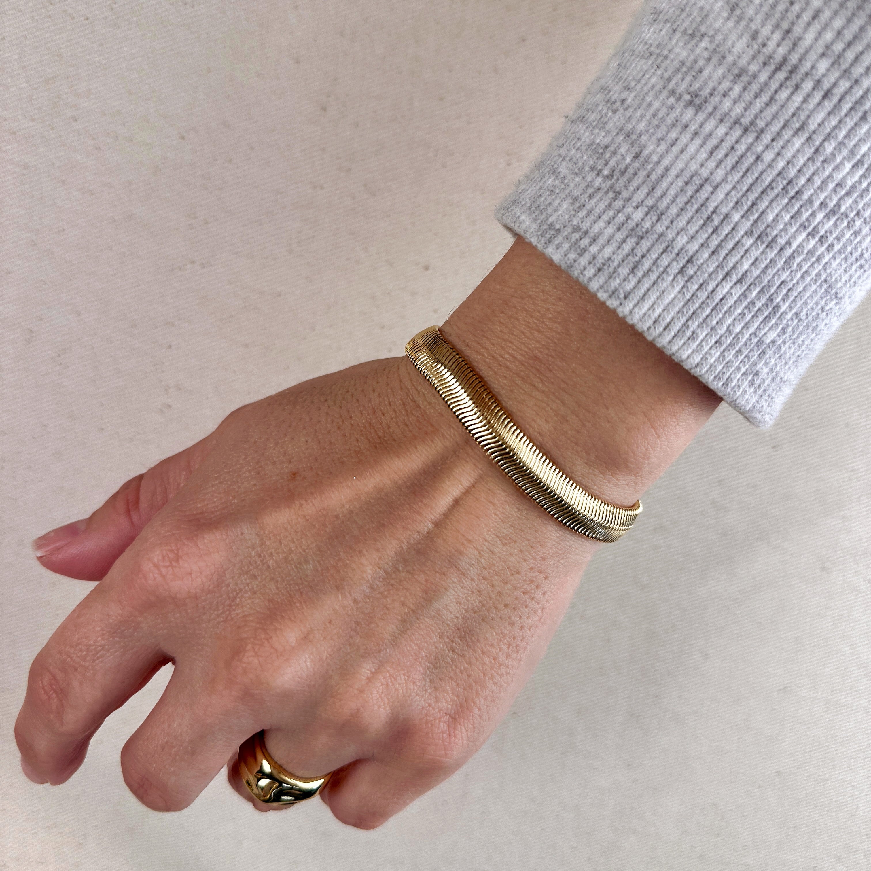 Mondsee 18k Gold filled 8mm Snake Chain Bracelet | 18k Gold Filled Jewelry