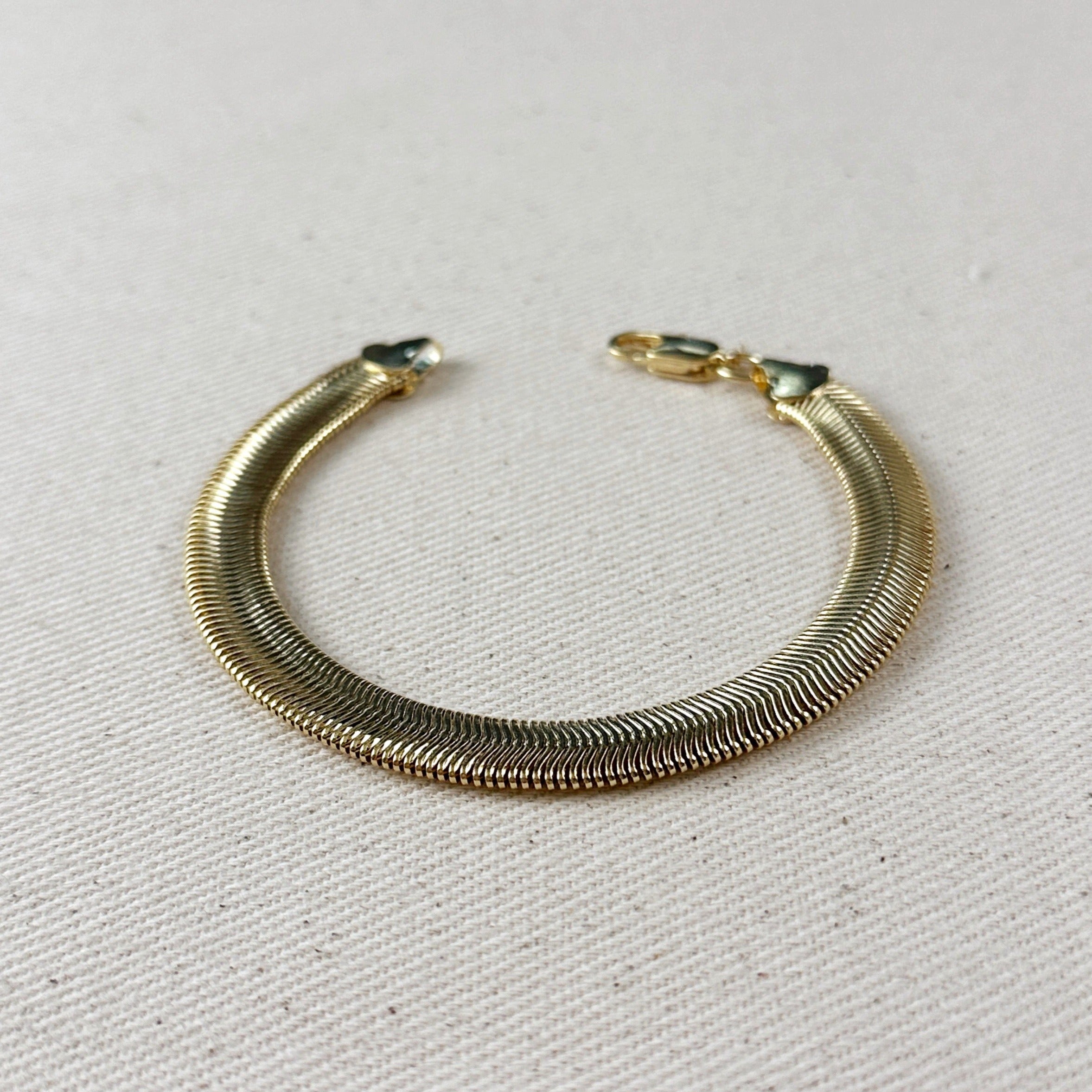 Mondsee 18k Gold filled 8mm Snake Chain Bracelet | 18k Gold Filled Jewelry