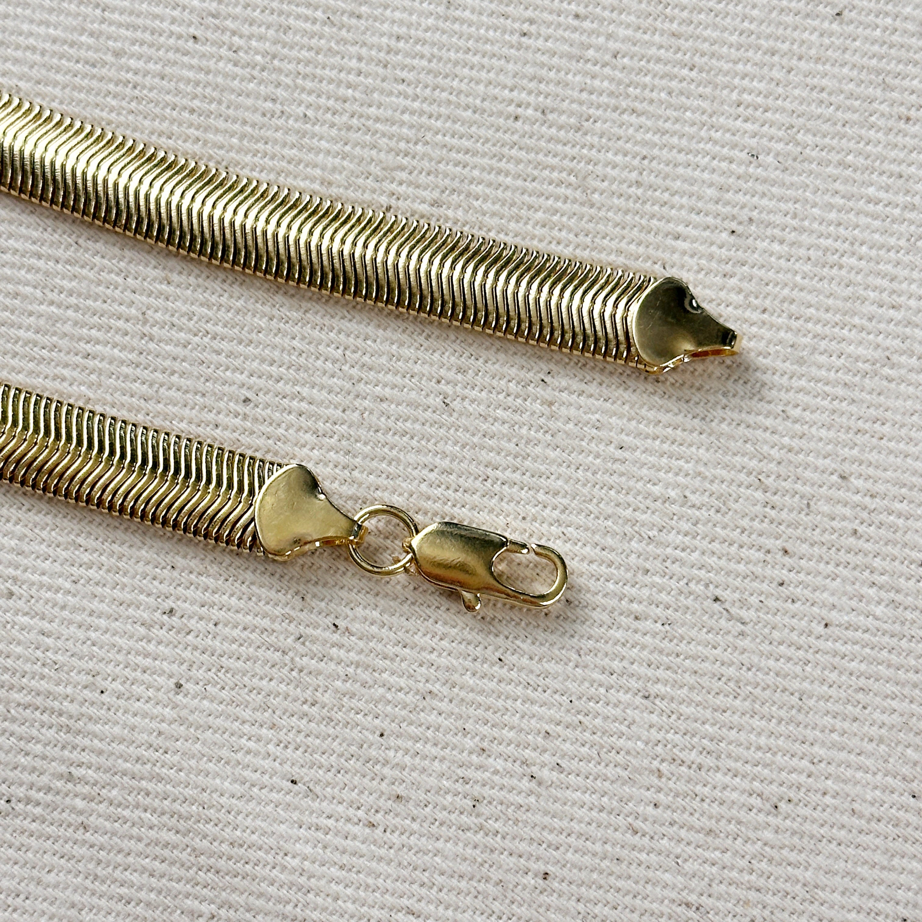 Mondsee 18k Gold filled 8mm Snake Chain Bracelet | 18k Gold Filled Jewelry