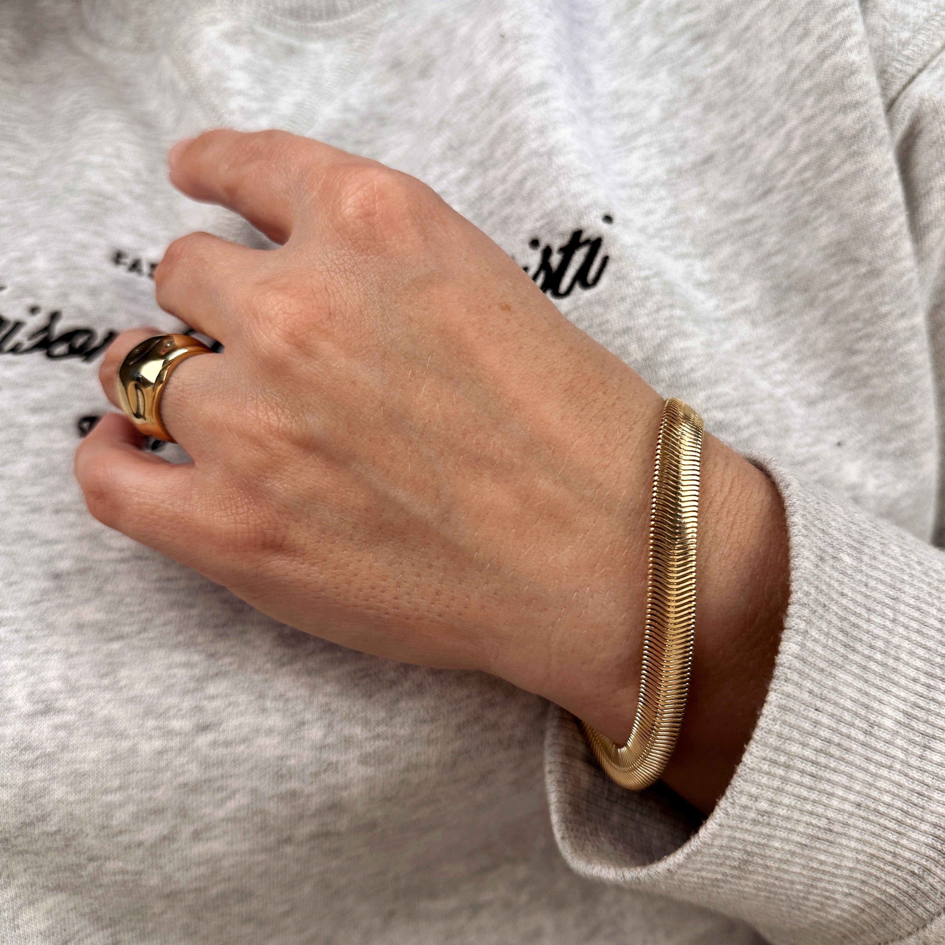Mondsee 18k Gold filled 8mm Snake Chain Bracelet | 18k Gold Filled Jewelry