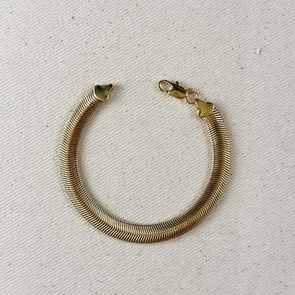 Mondsee 18k Gold filled 8mm Snake Chain Bracelet | 18k Gold Filled Jewelry