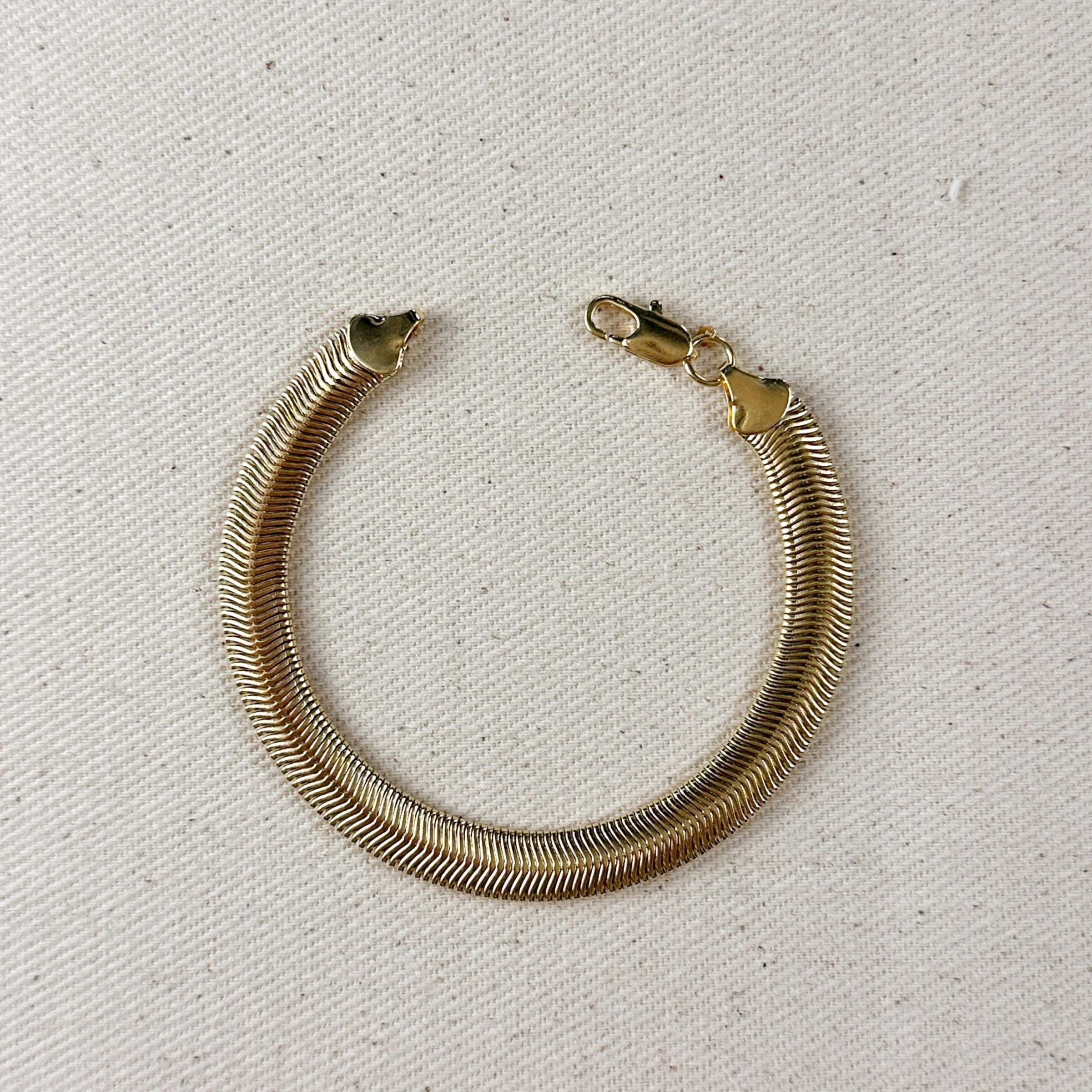 Mondsee 18k Gold filled 8mm Snake Chain Bracelet | 18k Gold Filled Jewelry