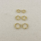18k Gold Filled Double Hearts Huggies Hoop Earrings