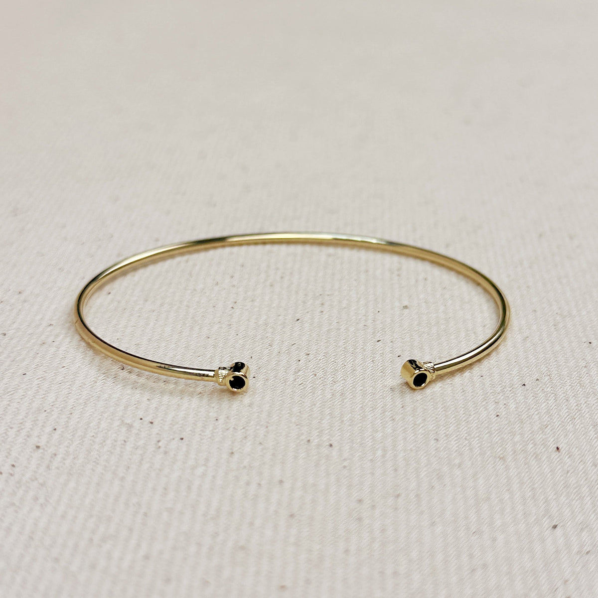 18k Gold Filled Open CZ Cuff Bracelet – Black