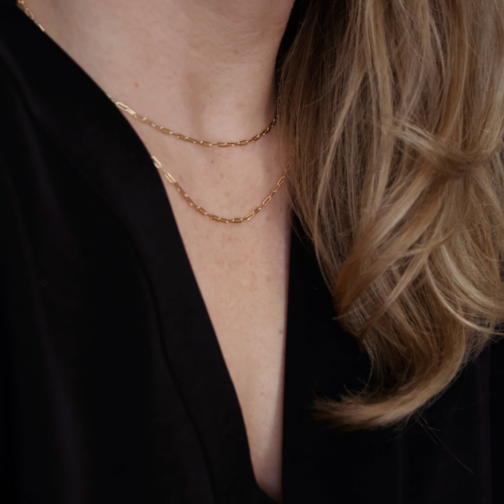 Mondsee 18k Gold Filled Mini Paperclip Chain | 18k Gold Filled Jewelry