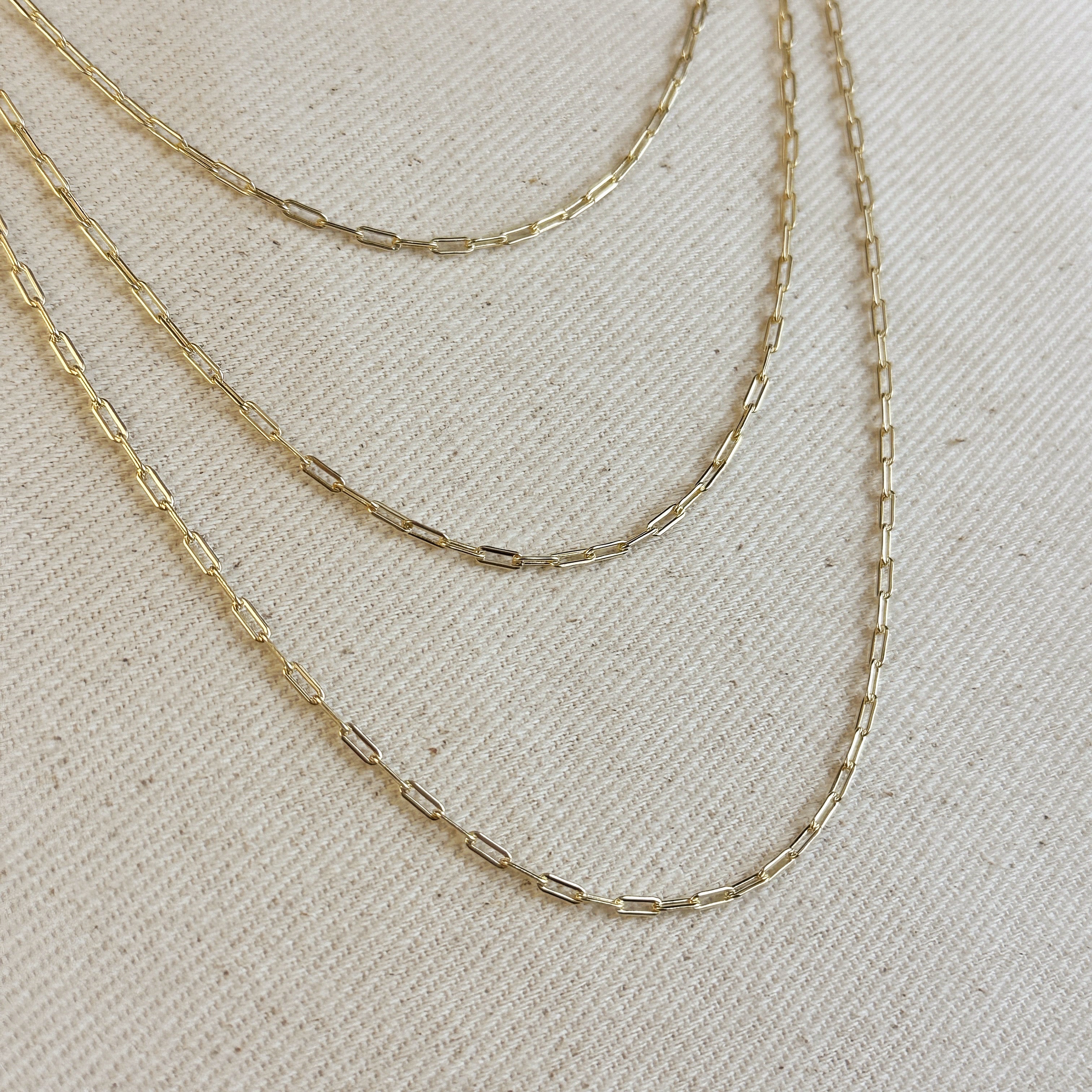 Mondsee 18k Gold Filled Mini Paperclip Chain | 18k Gold Filled Jewelry