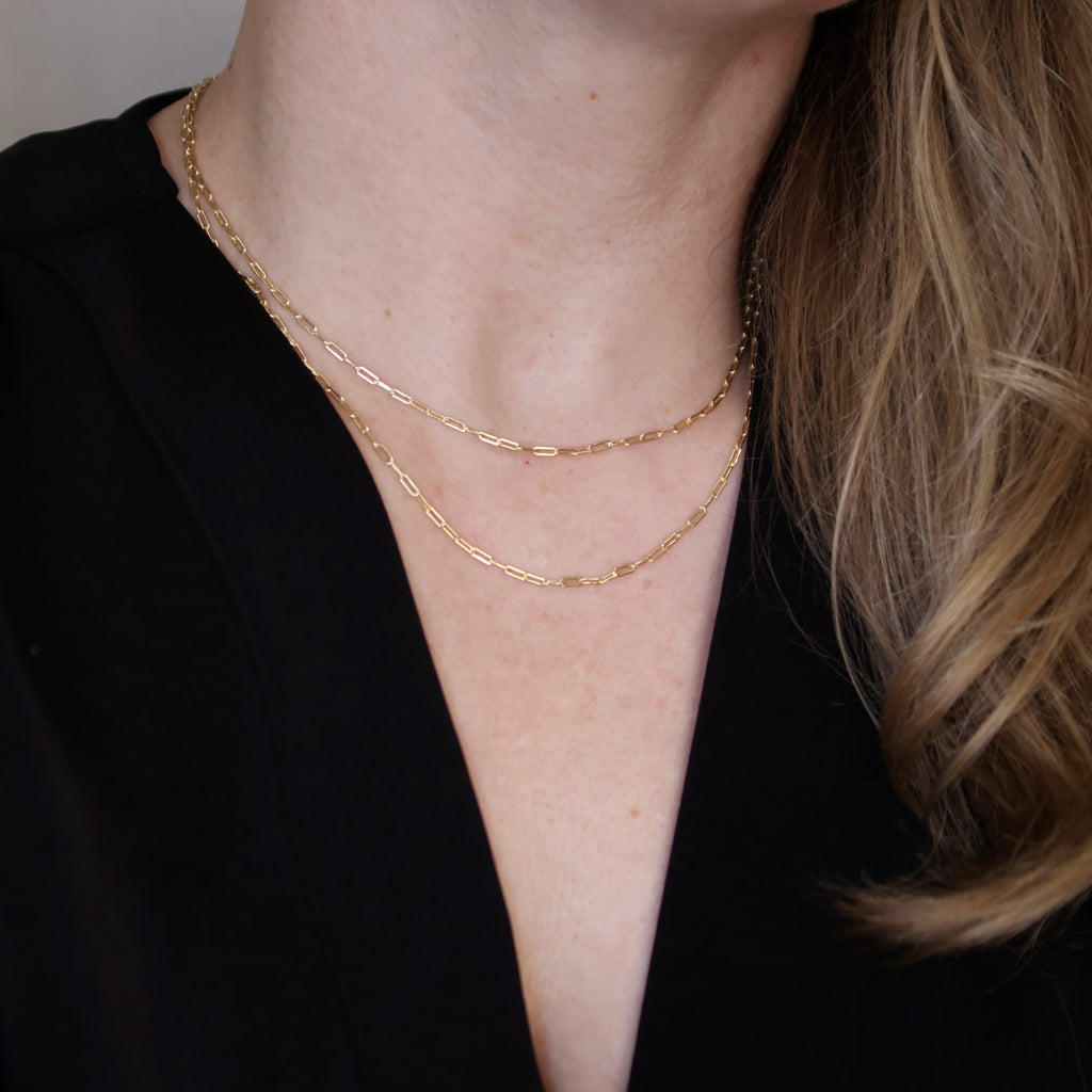 Mondsee 18k Gold Filled Mini Paperclip Chain | 18k Gold Filled Jewelry