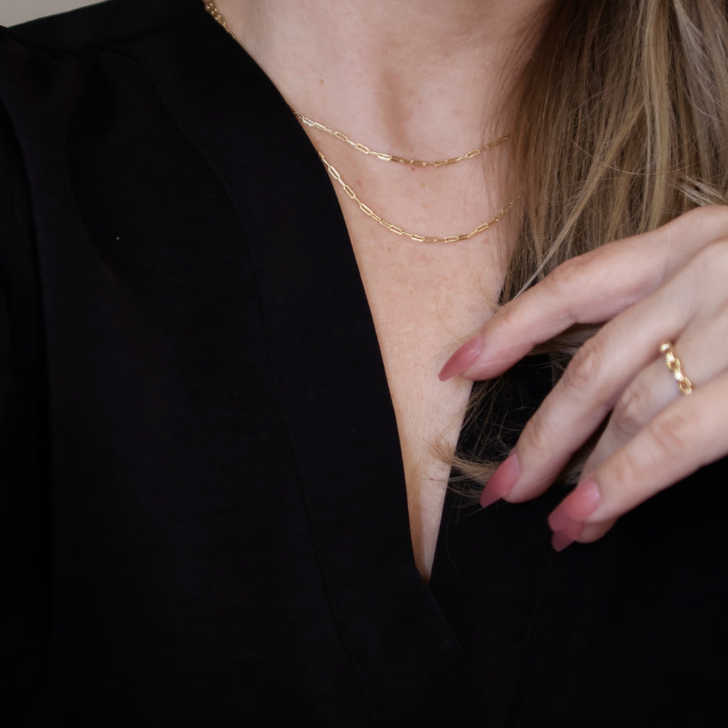 Mondsee 18k Gold Filled Mini Paperclip Chain | 18k Gold Filled Jewelry