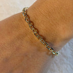 Mondsee 18k Gold Filled Diamond 4.5 mm Cut Anchor Link Bracelet | 18k Gold Filled Jewelry