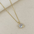 18k Gold Filled Oversized Princess Cut Necklace