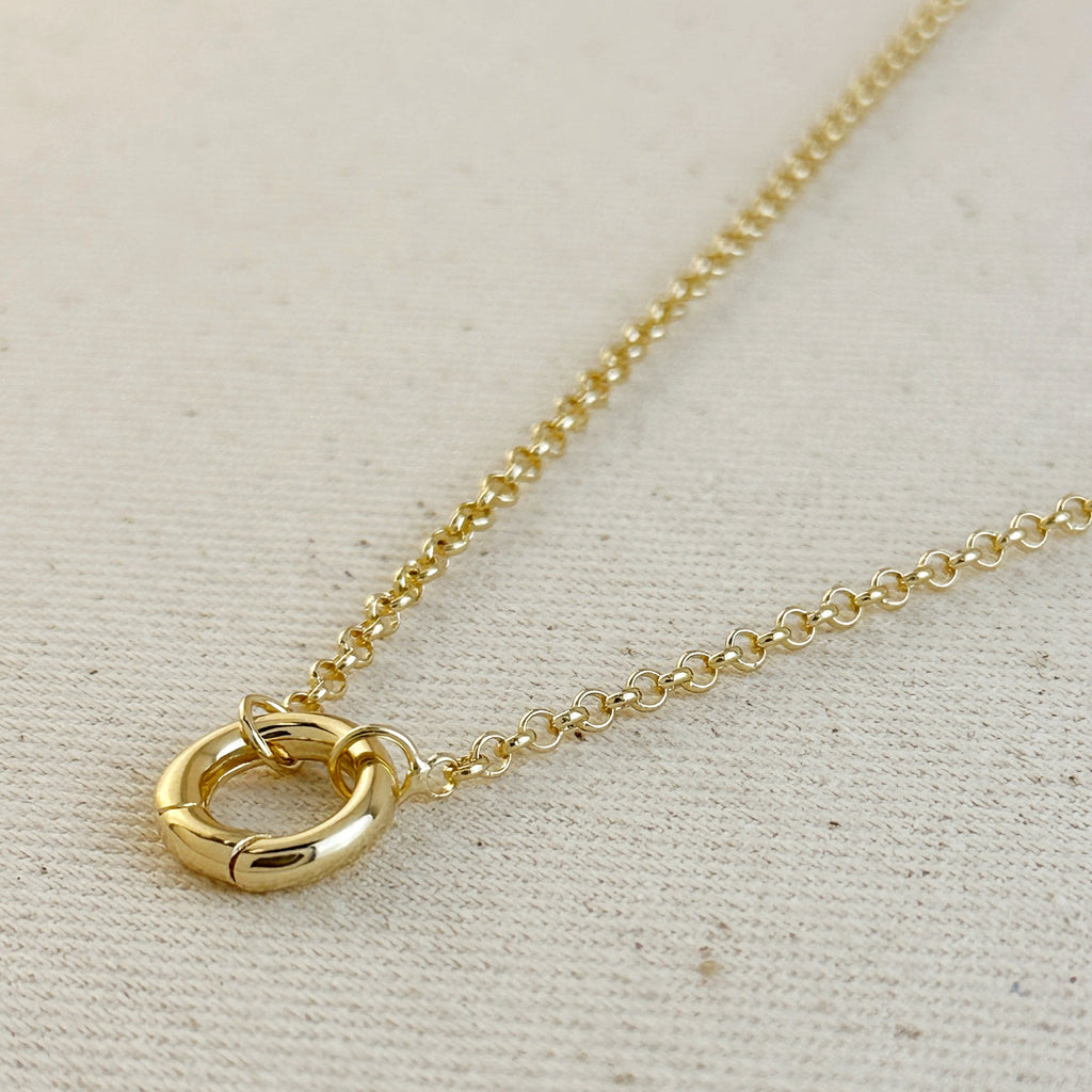 Mondsee 18k Gold Filled Rolo Chain Necklace Featuring Carabiner Clasp | 18k Gold Filled Jewelry