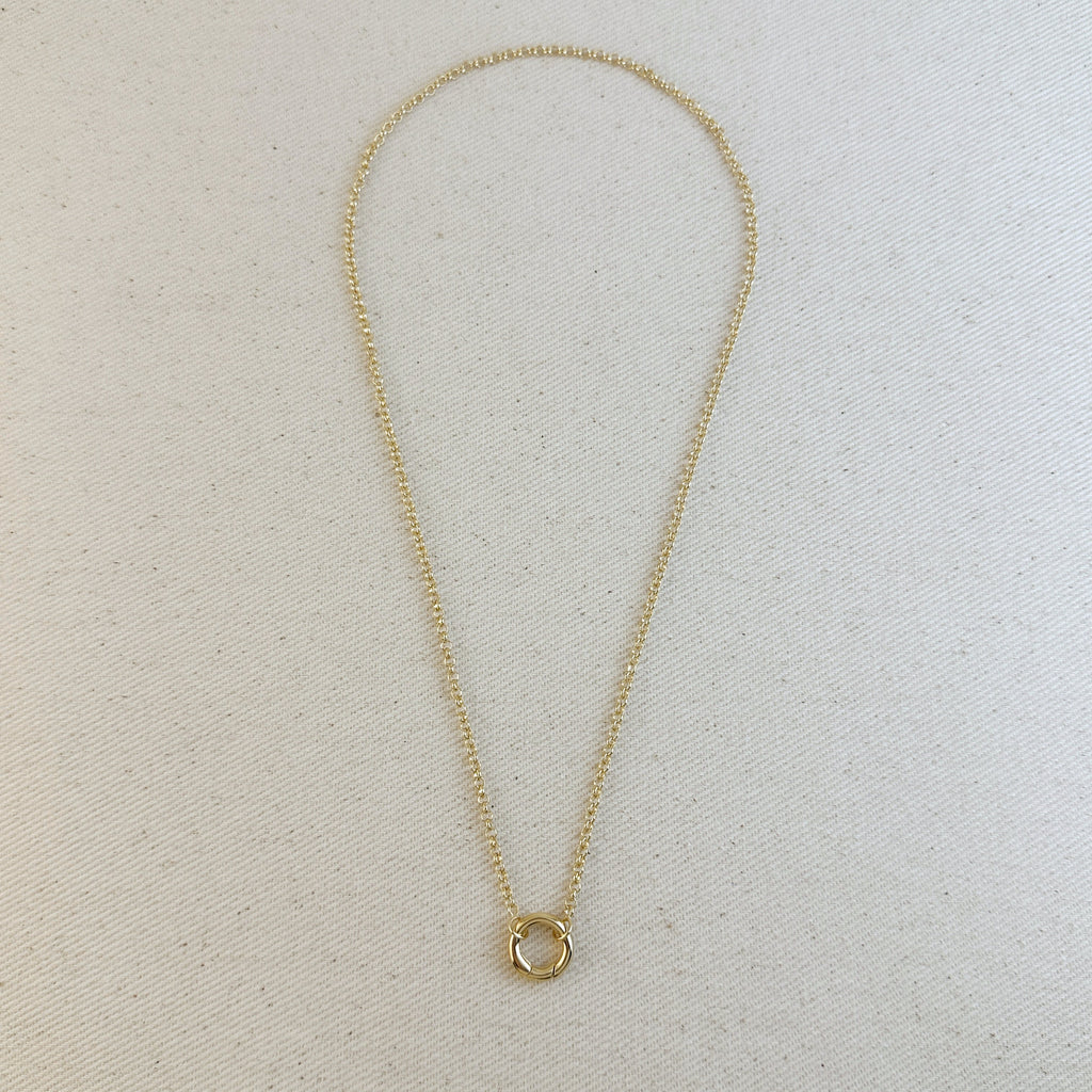Mondsee 18k Gold Filled Rolo Chain Necklace Featuring Carabiner Clasp | 18k Gold Filled Jewelry