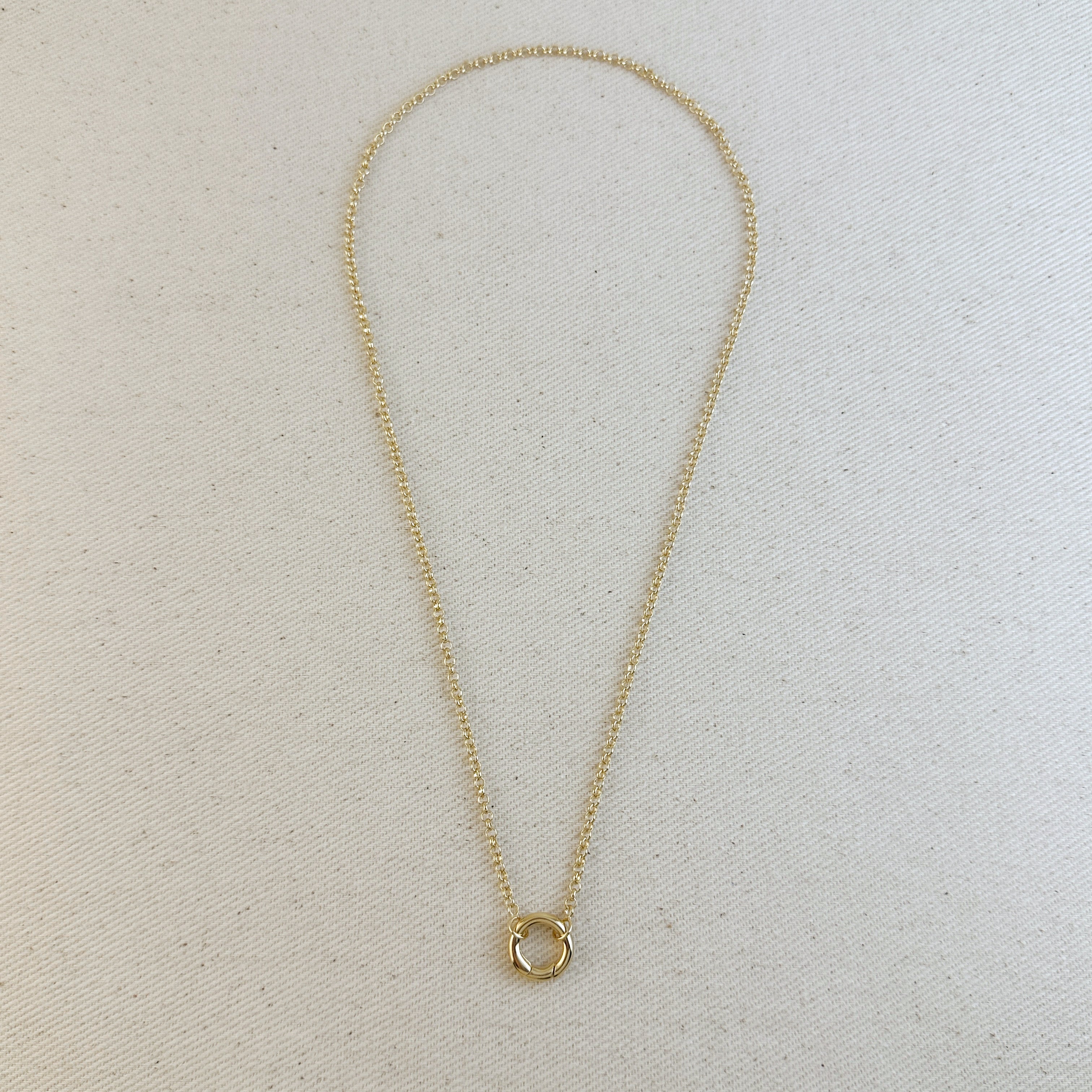 Mondsee 18k Gold Filled Rolo Chain Necklace Featuring Carabiner Clasp | 18k Gold Filled Jewelry