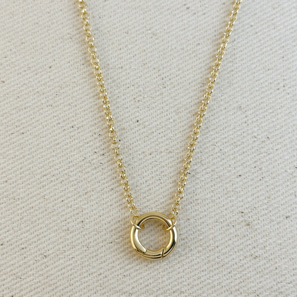 Mondsee 18k Gold Filled Rolo Chain Necklace Featuring Carabiner Clasp | 18k Gold Filled Jewelry