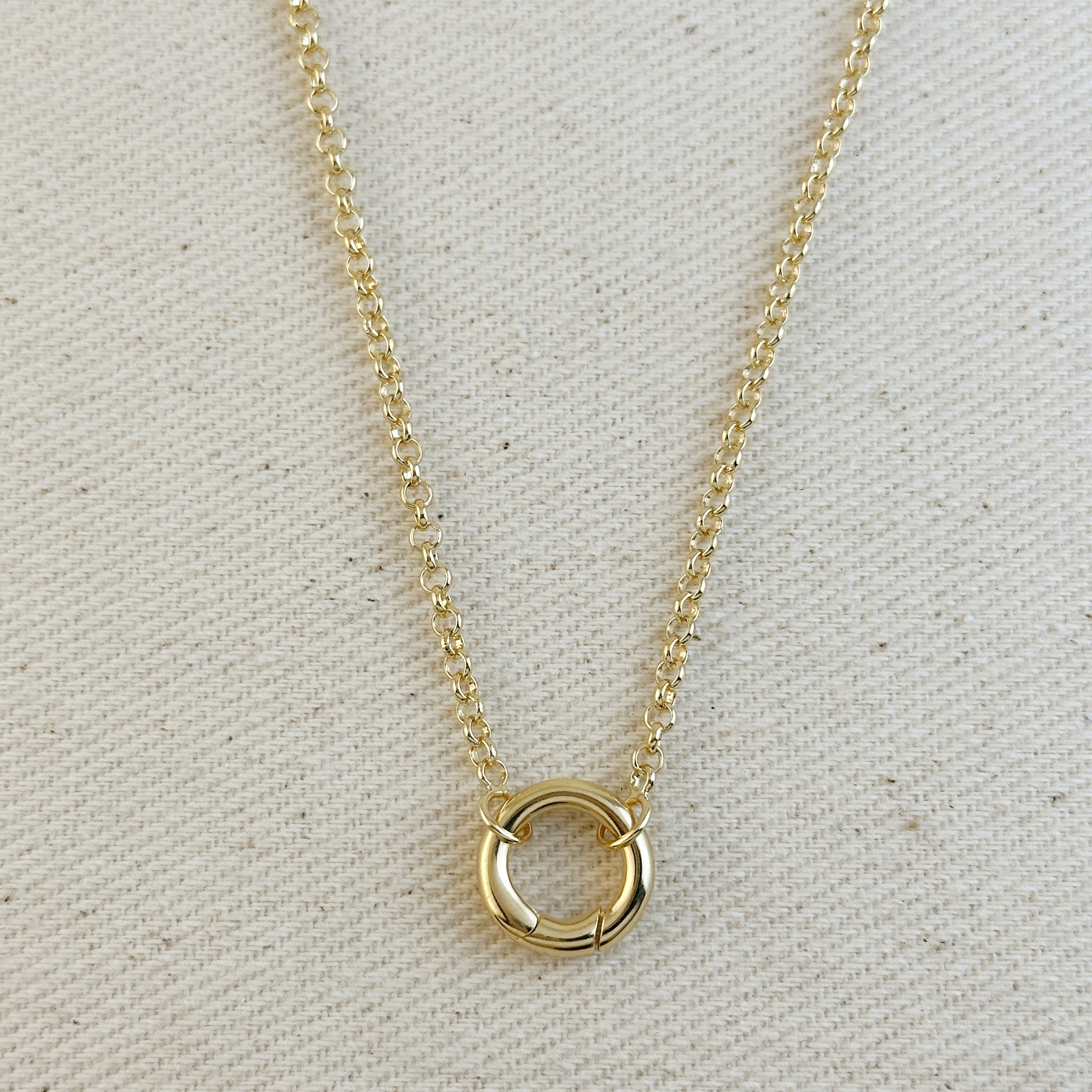 Mondsee 18k Gold Filled Rolo Chain Necklace Featuring Carabiner Clasp | 18k Gold Filled Jewelry