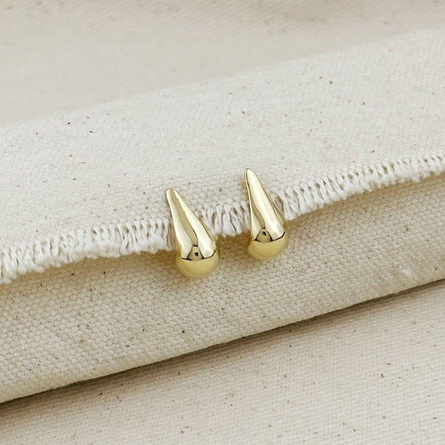 18k Gold Filled 15mm Teardrop Stud Earrings by Mondsee Jewelry