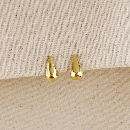 18k Gold Filled 12mm Teardrop Stud Earrings by Mondsee Jewelry
