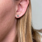 18k Gold Filled Tiny Green Evil Eye Stud Earrings