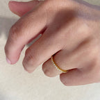 Mondsee 18k Gold Filled Diamond Color Eternity Micro Cubic Zirconia Stone Ring - Emerald and Black Colors Available | 18k Gold Filled Jewelry