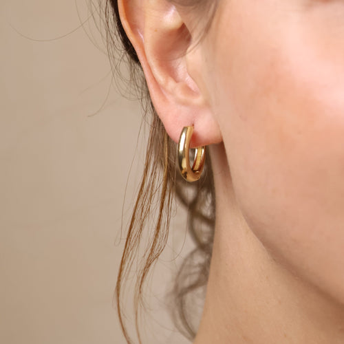18k Gold Filled 20 mm Polished Clicker Hoop Earrings, view 2
